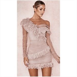 House of CB Sorrel One-Shoulder Lace Dress
